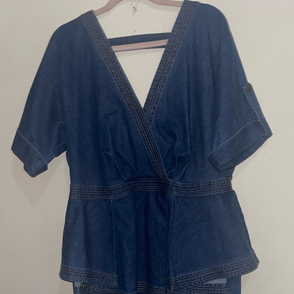 NWOT Eloquii Plus Size Denim Dress With Peplum Detail - Picture 10 of 10